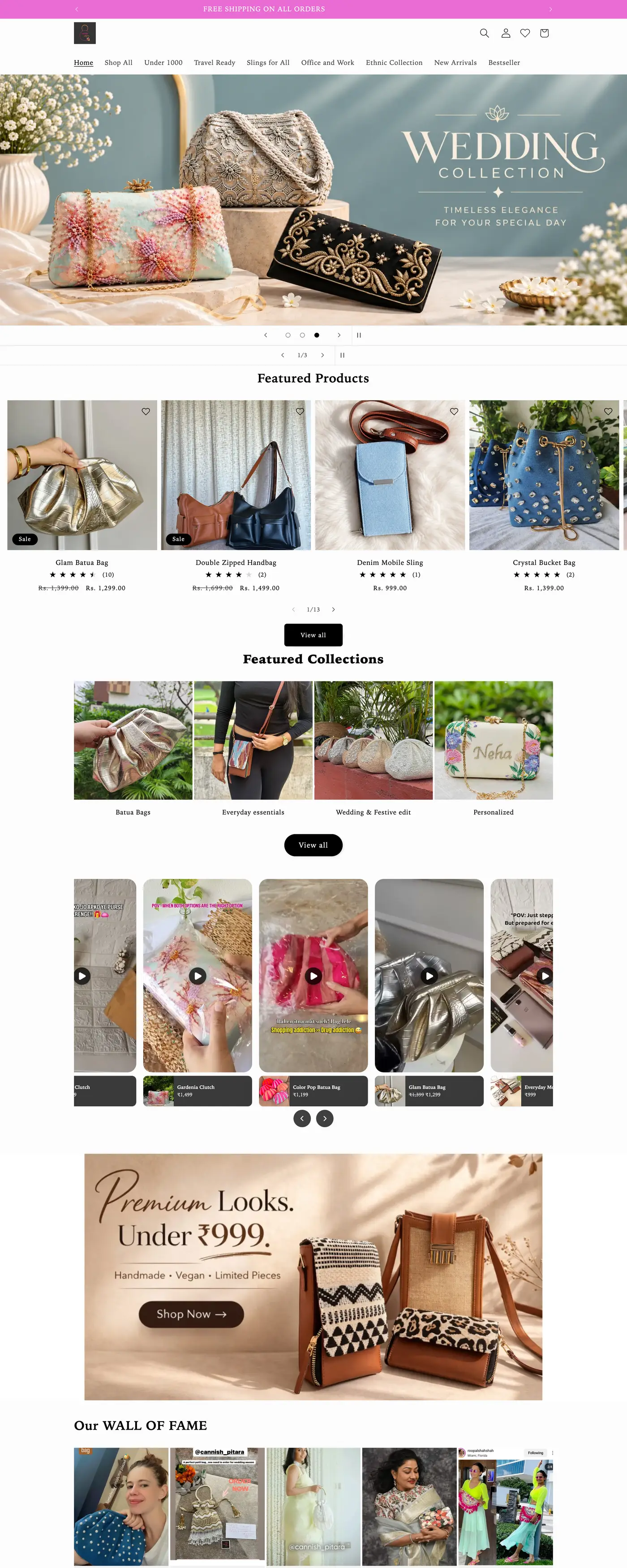 Cannish Pitara homepage, scrolled