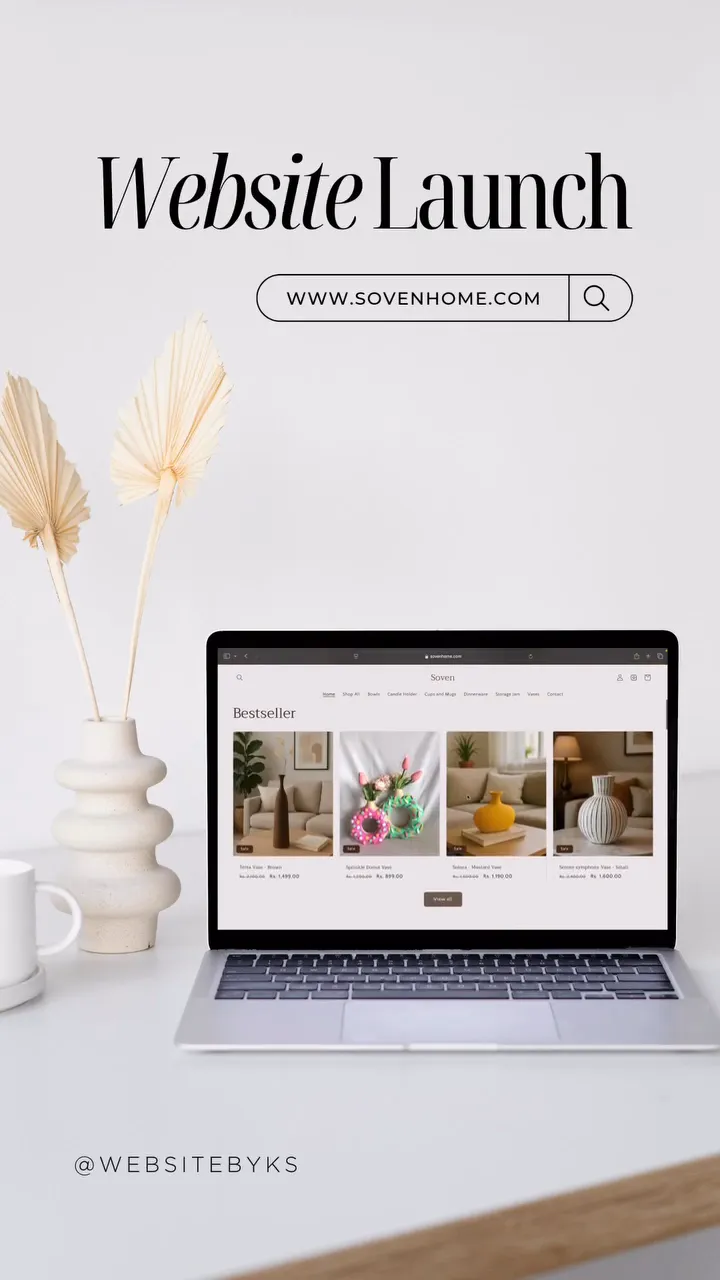 Soven Home storefront, launch reel frame 1