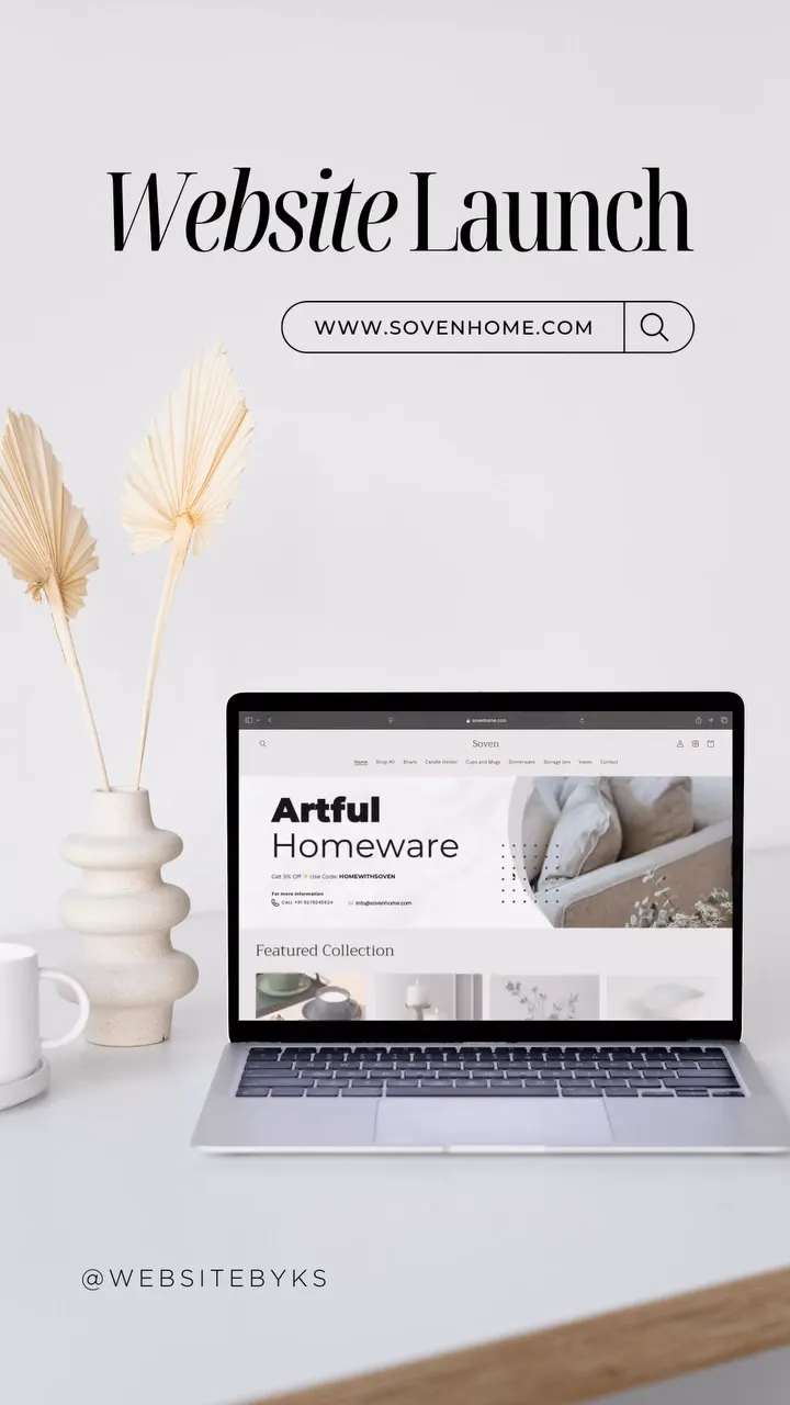 Soven Home storefront, launch reel frame 2